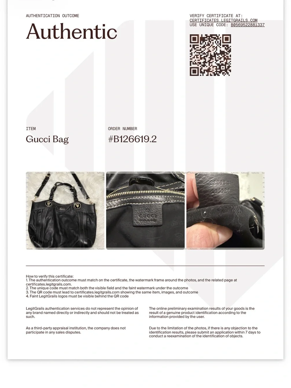 Authentic Gucci Black Leather Shoulder Bag with Gold Hardware